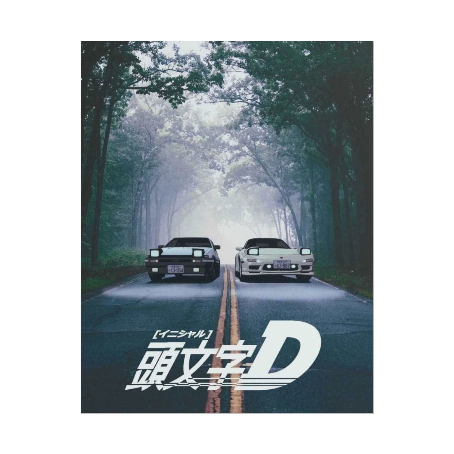 Initial D Poster – Takumi’s AE86 & Ryosuke’s RX-7