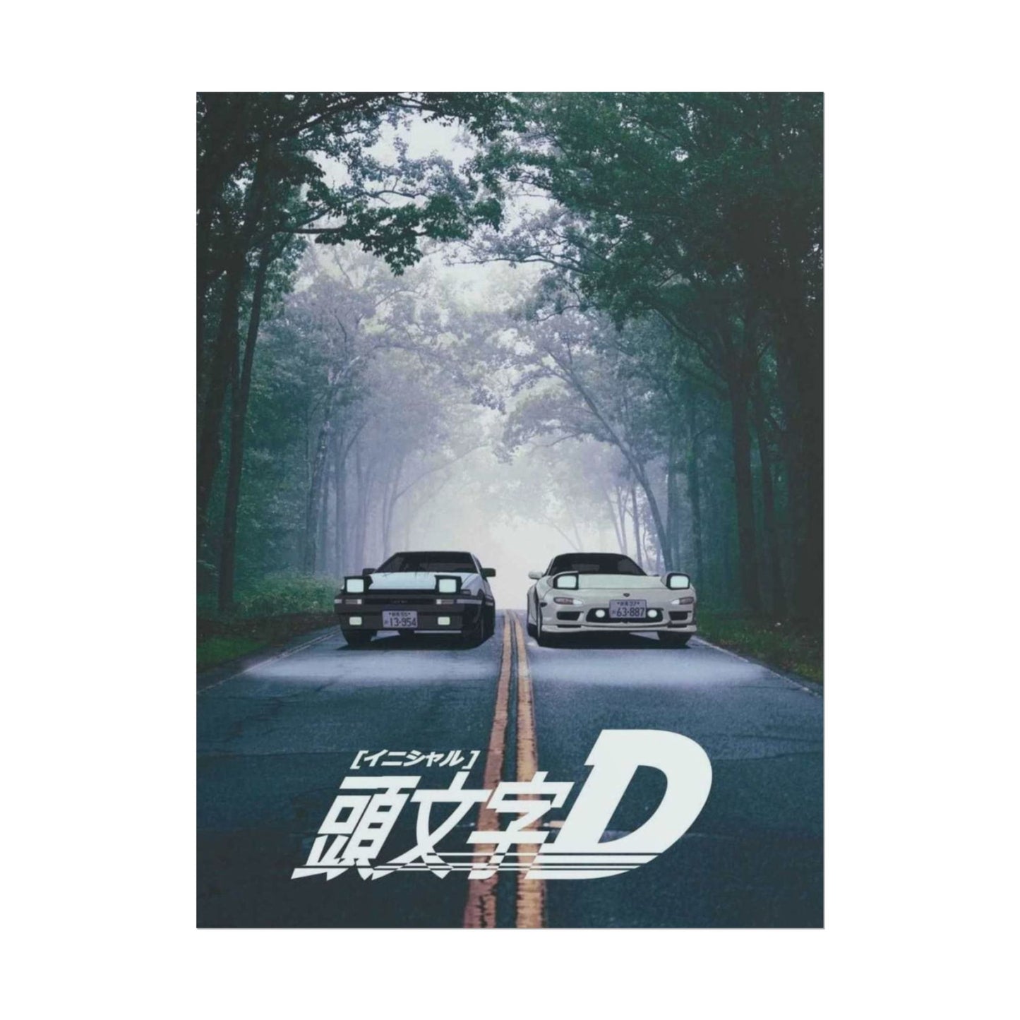 Initial D Poster – Takumi’s AE86 & Ryosuke’s RX-7