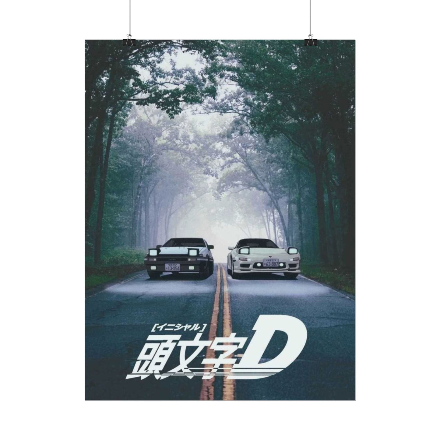Initial D Poster – Takumi’s AE86 & Ryosuke’s RX-7