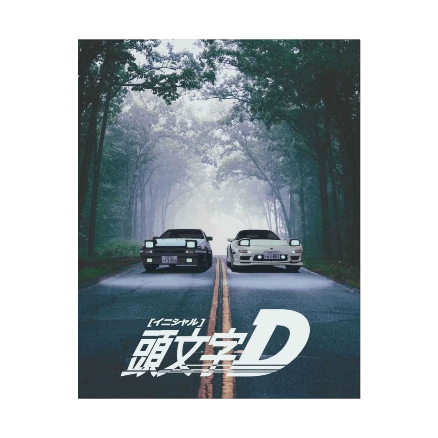 Initial D Poster – Takumi’s AE86 & Ryosuke’s RX-7