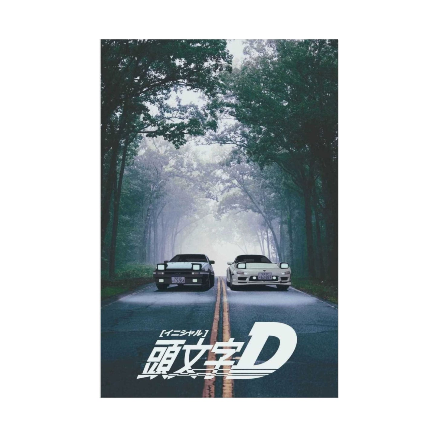 Initial D Poster – Takumi’s AE86 & Ryosuke’s RX-7